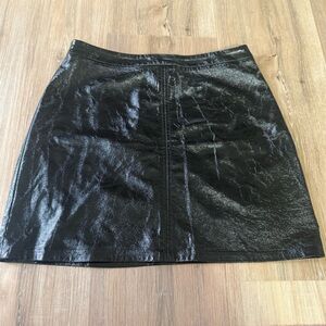Free Press Black Glossy Mini Skirt